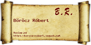 Böröcz Róbert névjegykártya